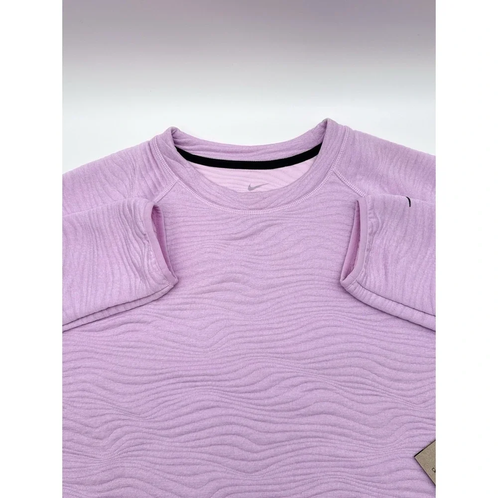 Nike Golf Dri-Fit Tour Men's Medium Quilted Crew Neck Pink Sweatshirt MSRP $105
